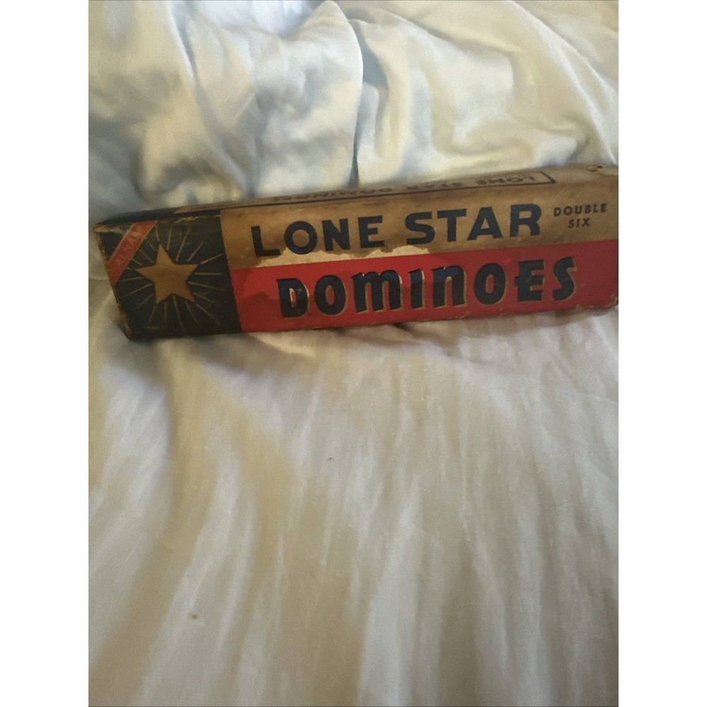 VTG. Halsam Lone Star Dominoes Set 209 Double Six 28Pcs With Orig Instructions